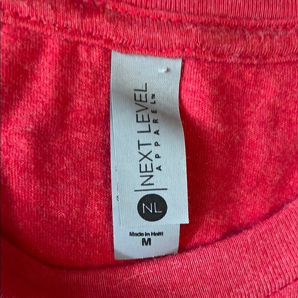 Next Level Apparel Red Short Sleeve Tee Vibrant Design - Picture 3 of 4